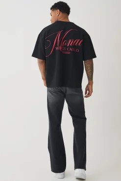Boxy Jersey Twill Monaco Print T-shirt | UK^boohooMAN Best