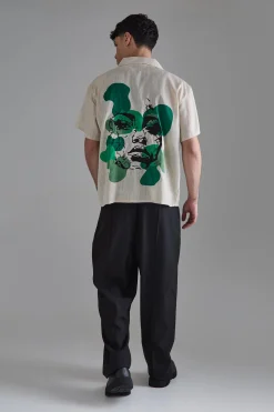boohooMAN Boxy Linen Back Embroidered Shirt | UK| Shirts