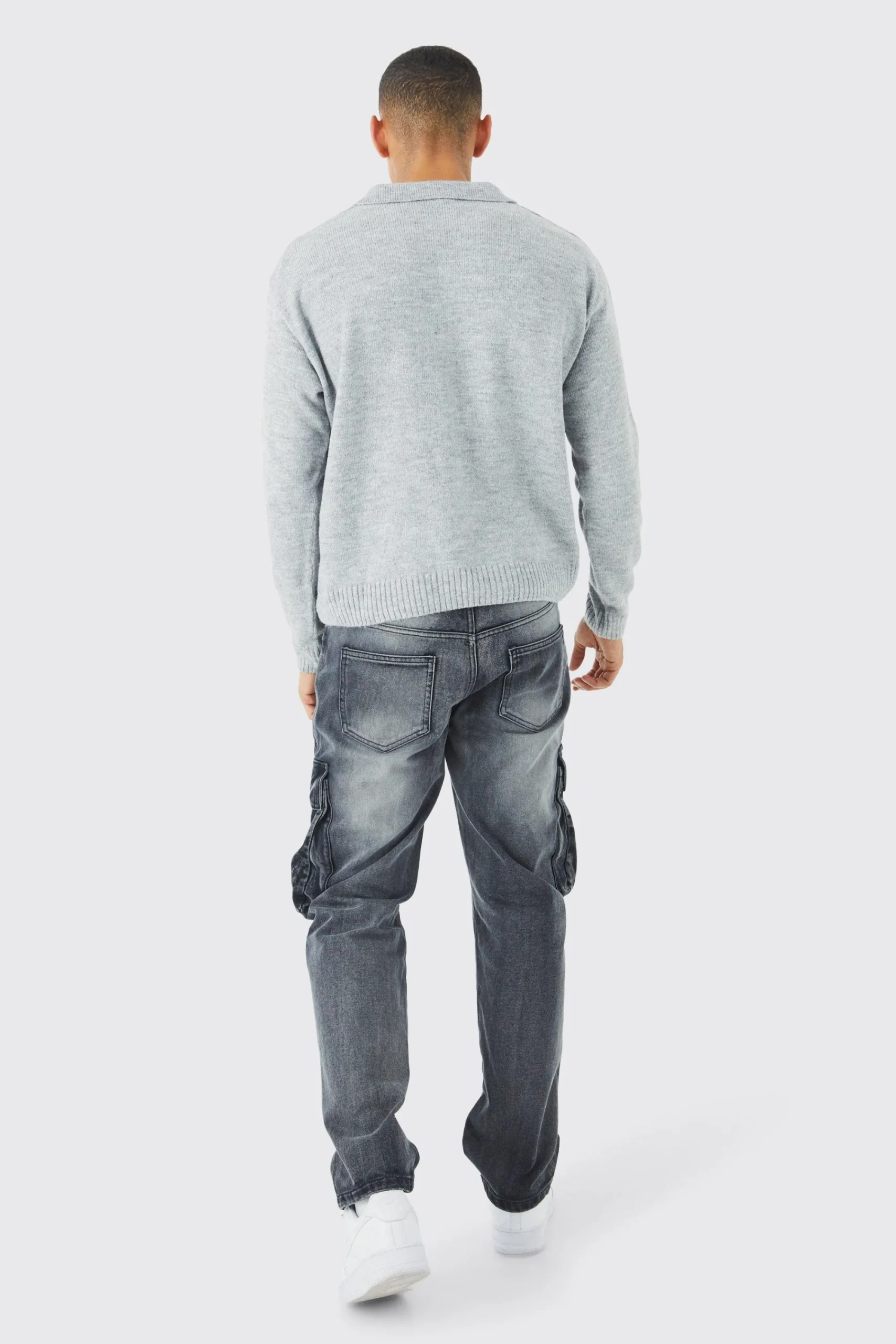 Boxy Long Sleeve Knitted Revere Polo | UK^boohooMAN Sale