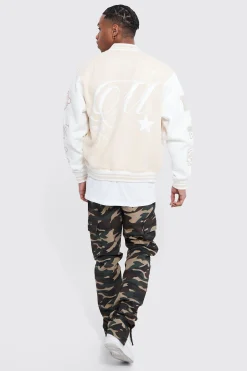 boohooMAN Boxy M Jersey Varsity Jacket | UK| Coats & Jackets|Hoodies & Sweatshirts