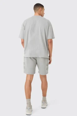 boohooMAN Boxy Man Distressed T-Shirt & Shorts Set | UK| Sets & Co-Ords|Tracksuits