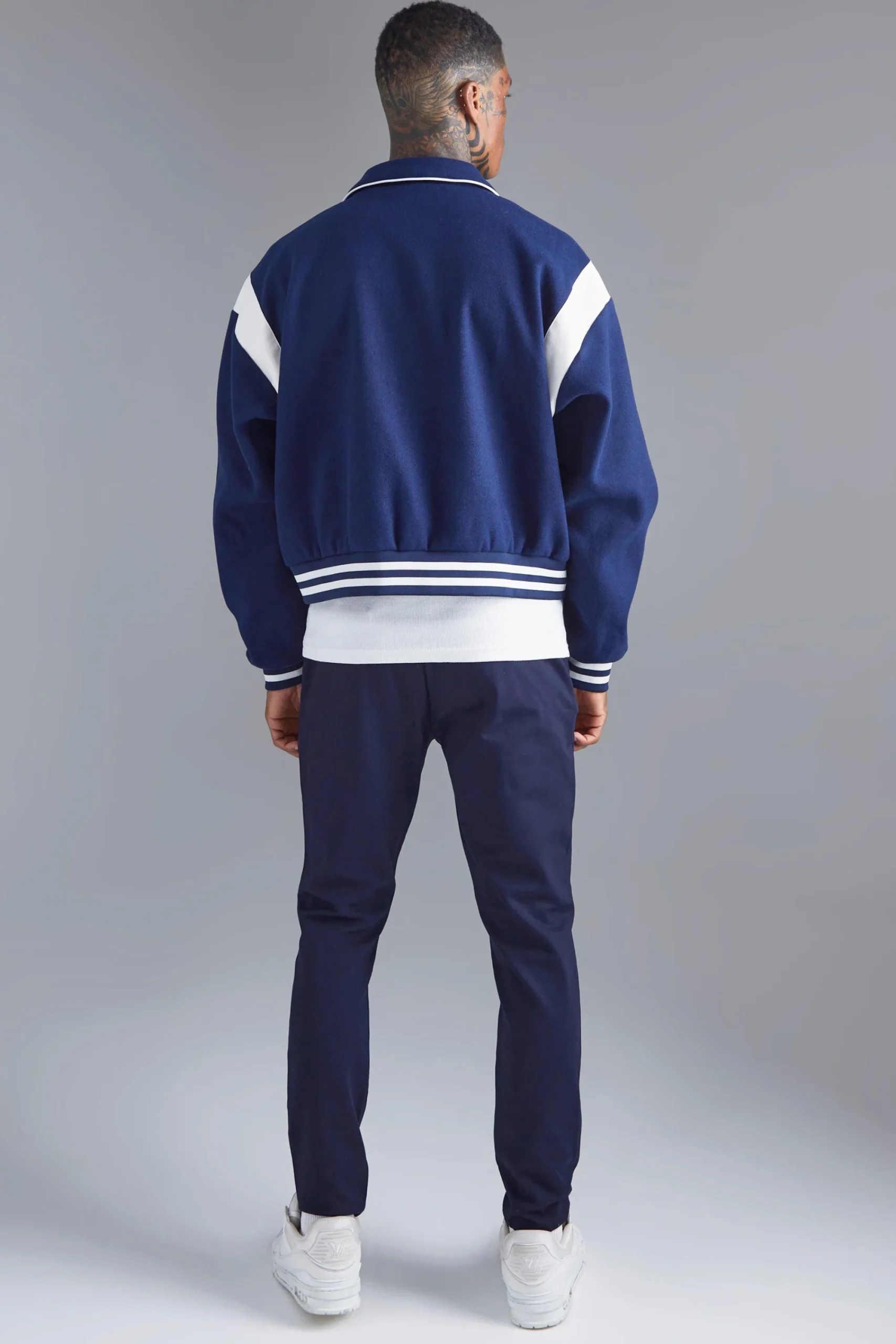 boohooMAN Boxy Melton Bomber With Contrast Trims | UK| Coats & Jackets