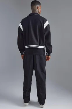 boohooMAN Boxy Melton Bomber With Contrast Trims | UK| Coats & Jackets