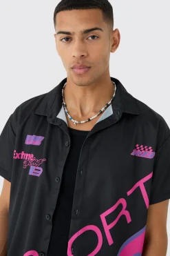 boohooMAN Boxy Mesh Moto Sport Shirt & Short | UK| Sets & Co-Ords