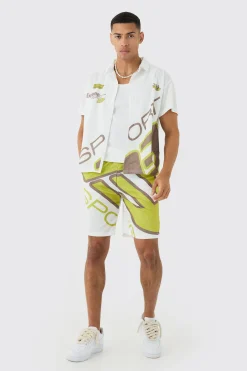 boohooMAN Boxy Mesh Moto Sport Shirt & Short | UK| Sets & Co-Ords