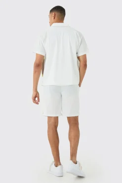 boohooMAN Boxy Mesh Moto Sport Shirt & Short | UK| Sets & Co-Ords