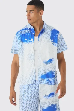 boohooMAN Boxy Mesh Photo Print Shirt & Short | UK| Sets & Co-Ords