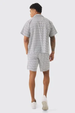 boohooMAN Boxy Mesh Photo Print Shirt & Short | UK| Sets & Co-Ords