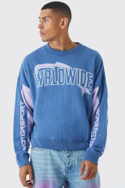 boohooMAN Boxy Moto Knitted Jumper | UK| Knitwear