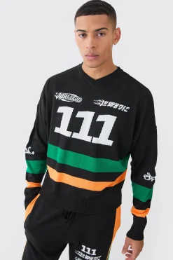 boohooMAN Boxy Moto Knitted Jumper | UK| Knitwear