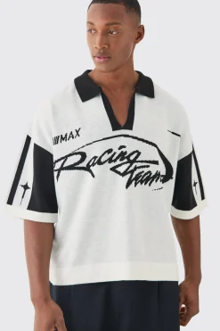 boohooMAN Boxy Moto Knitted Polo | UK| Knitwear