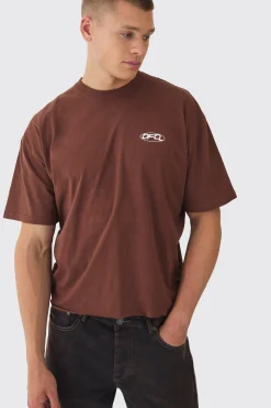 Boxy OFCL Wash Print T-Shirt | UK^boohooMAN