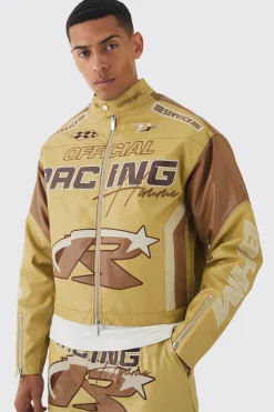 boohooMAN Boxy Official Pu Moto Jacket In | UK| Coats & Jackets