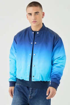 boohooMAN Boxy Ombre Bomber Jacket In | UK| Coats & Jackets