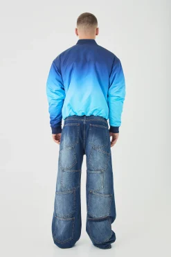 boohooMAN Boxy Ombre Bomber Jacket In | UK| Coats & Jackets