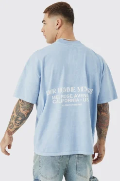 Boxy Overdyed Heavyweight Graphic T-shirt | UK^boohooMAN Outlet