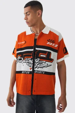 boohooMAN Boxy Oversized Moto Knitted Shirt | UK| Shirts