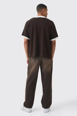 boohooMAN Boxy Oversized Moto Racing Knitted Shirt | UK| Shirts