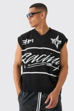 Boxy Oversized Moto V Neck Vest | UK^boohooMAN Hot