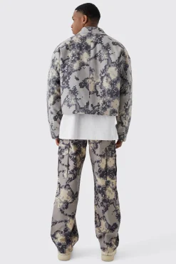 boohooMAN Boxy Pixelated Camo Harrington | UK| Coats & Jackets