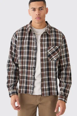 boohooMAN Boxy Pocket Check Shirt | UK| Shirts