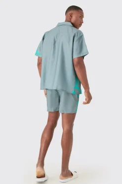 boohooMAN Boxy Printed Shirt And Swim Short Set | UK| Sets & Co-Ords