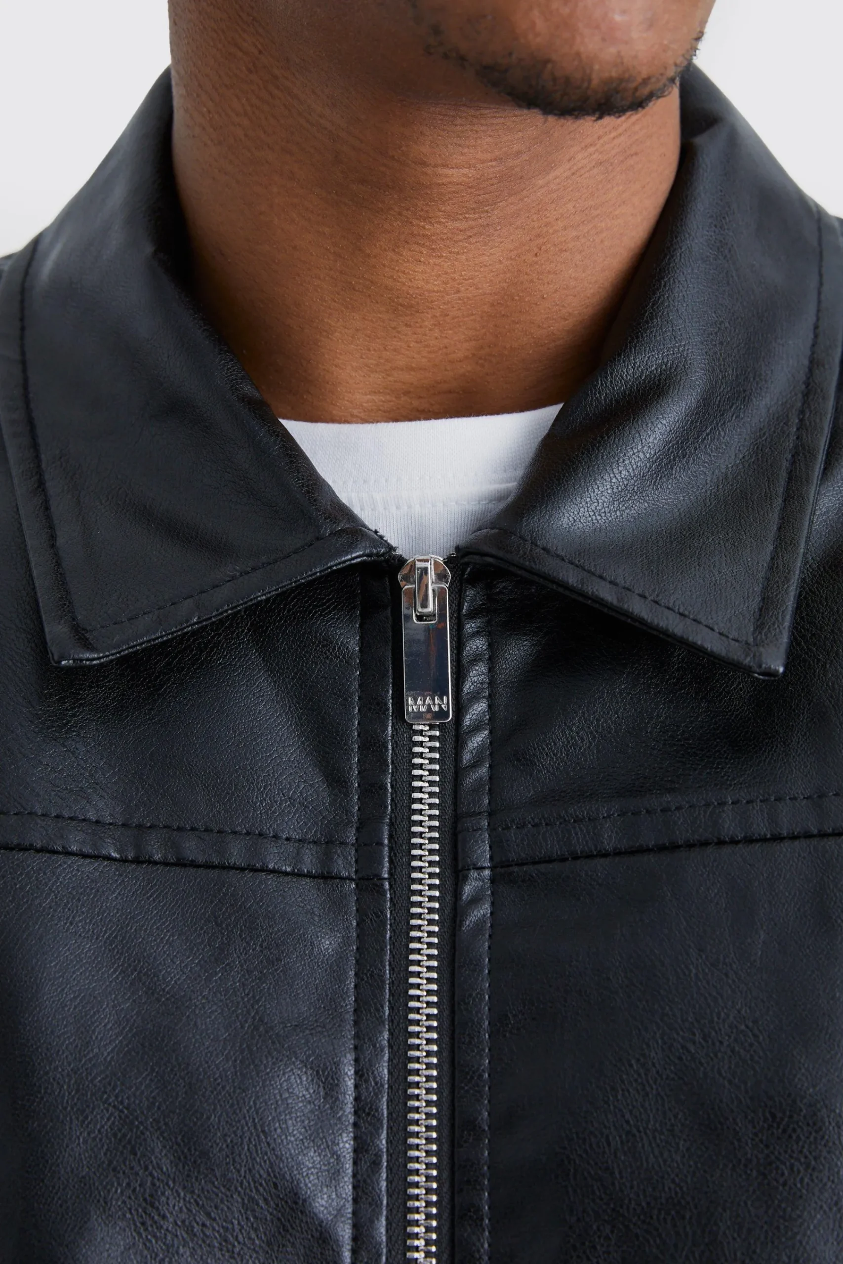 boohooMAN Boxy Pu Collared Bomber | UK| Coats & Jackets