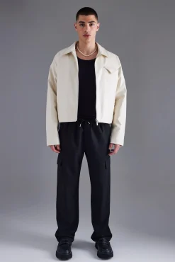 boohooMAN Boxy Pu Harrington | UK| Coats & Jackets