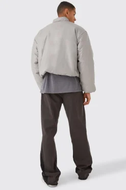 boohooMAN Boxy Pu Volume Padded Puffer Bomber | UK| Coats & Jackets