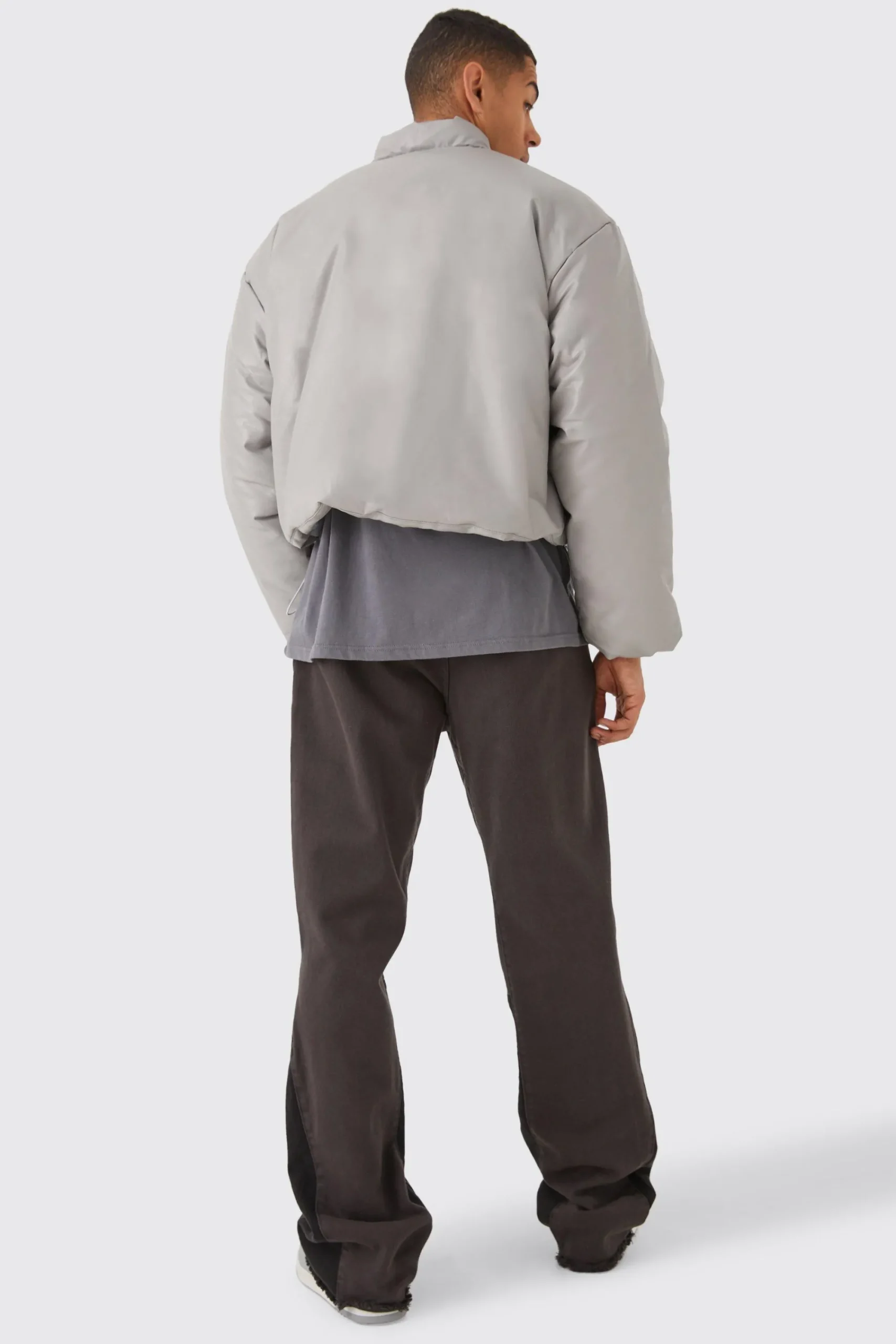 boohooMAN Boxy Pu Volume Padded Puffer Bomber | UK| Coats & Jackets