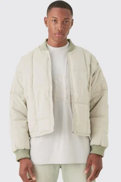 boohooMAN Boxy Quilted Bomber Jacket In | UK| Coats & Jackets