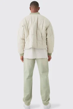 boohooMAN Boxy Quilted Bomber Jacket In | UK| Coats & Jackets