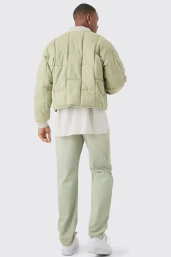 boohooMAN Boxy Quilted Bomber Jacket In | UK| Coats & Jackets