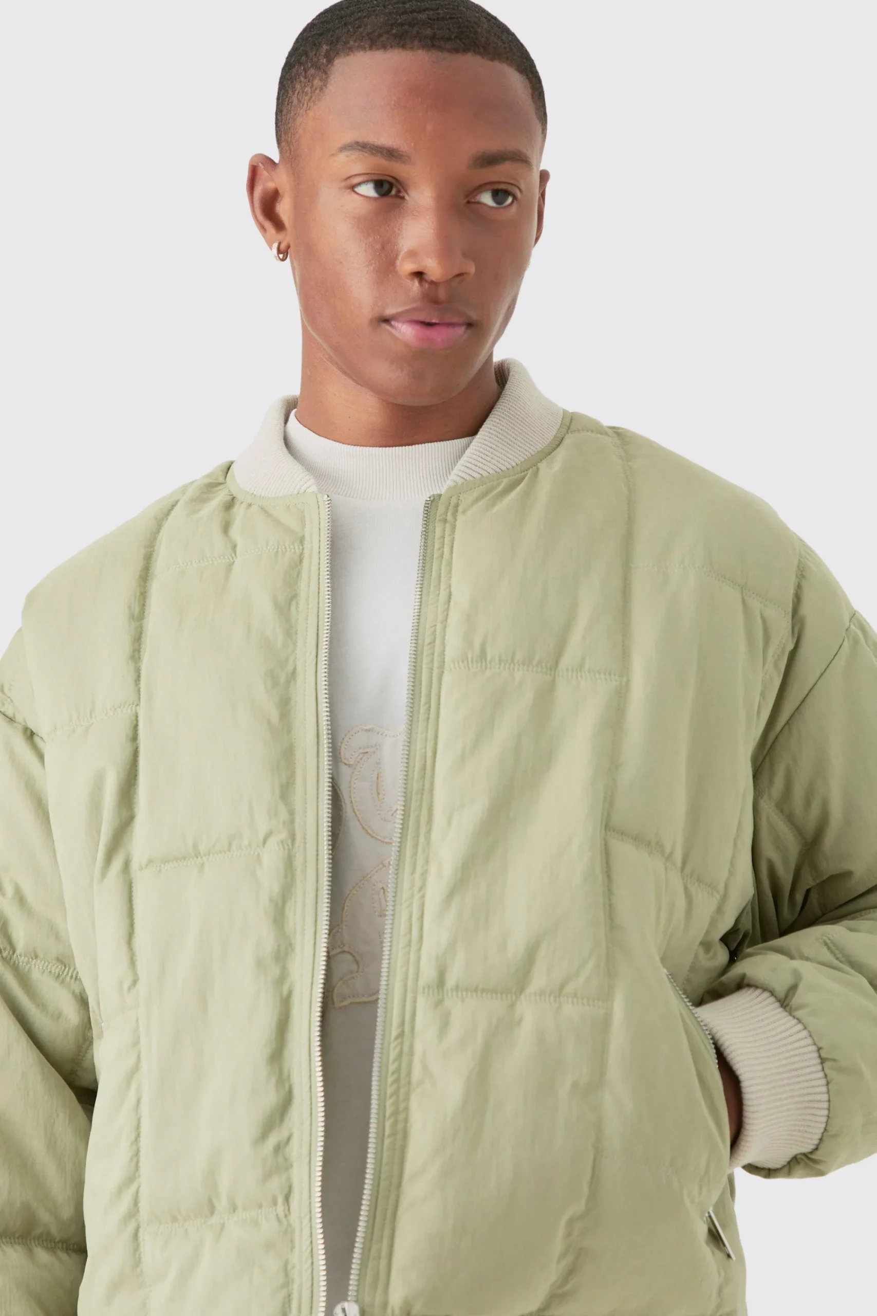 boohooMAN Boxy Quilted Bomber Jacket In | UK| Coats & Jackets