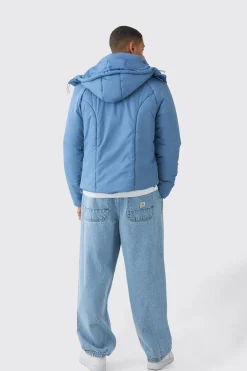 boohooMAN Boxy Quilted Hooded Puffer Coat In | UK| Coats & Jackets