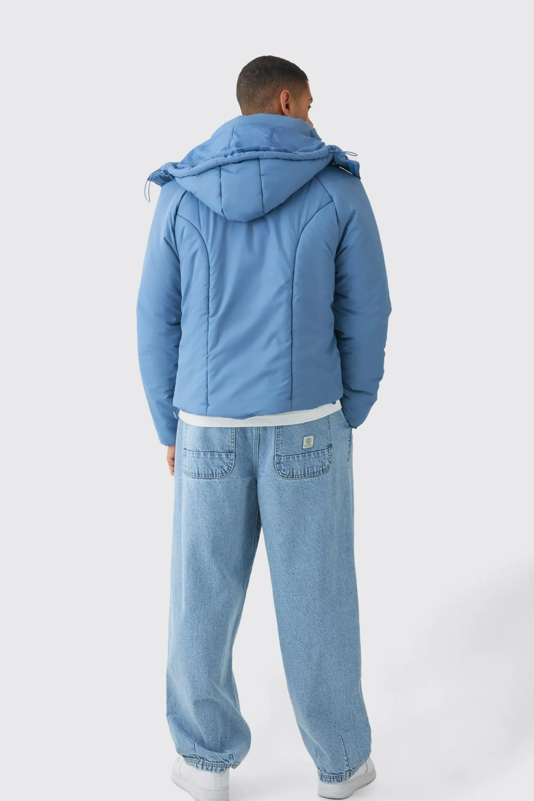 boohooMAN Boxy Quilted Hooded Puffer Coat In | UK| Coats & Jackets