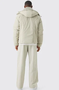 boohooMAN Boxy Quilted Hooded Puffer Coat In | UK| Coats & Jackets