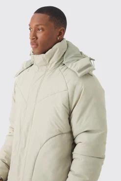 boohooMAN Boxy Quilted Hooded Puffer Coat In | UK| Coats & Jackets