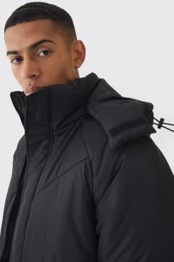 boohooMAN Boxy Quilted Hooded Puffer Coat In | UK| Coats & Jackets