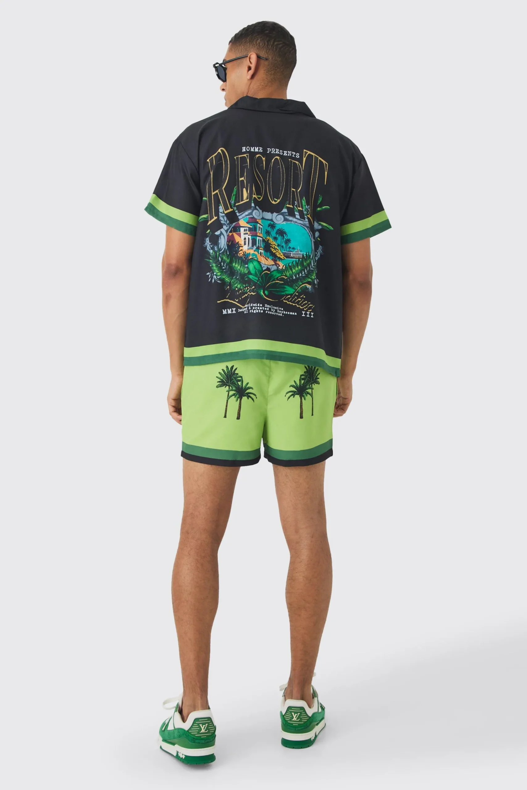 boohooMAN Boxy Resort Shirt & Swim Short Set | UK| Sets & Co-Ords