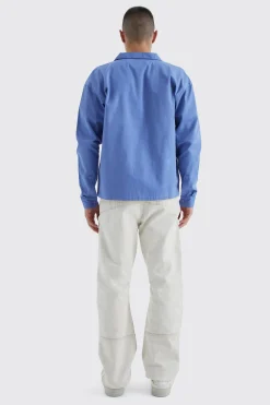 boohooMAN Boxy Revere Harrington Twill Overshirt | UK| Shirts