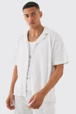 boohooMAN Boxy Ripple Pleated Shirt | UK| Shirts