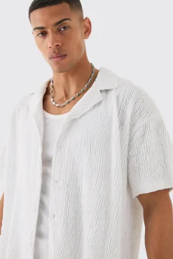 boohooMAN Boxy Ripple Pleated Shirt | UK| Shirts