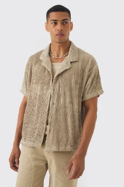 boohooMAN Boxy Ripple Pleated Shirt | UK| Shirts