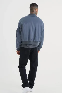 boohooMAN Boxy Satin Padded Ma1 Bomber Jacket | UK| Coats & Jackets