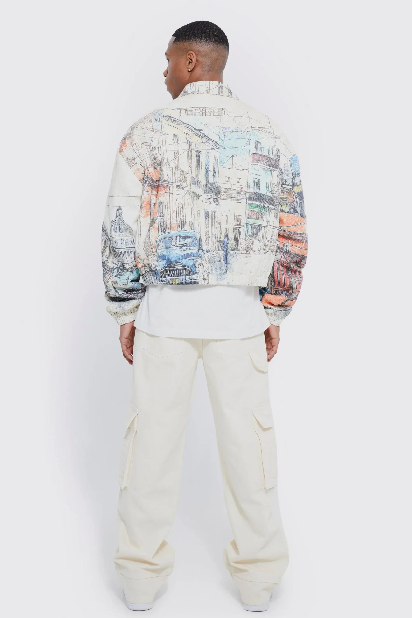 boohooMAN Boxy Scenic Twill Harrington | UK| Coats & Jackets