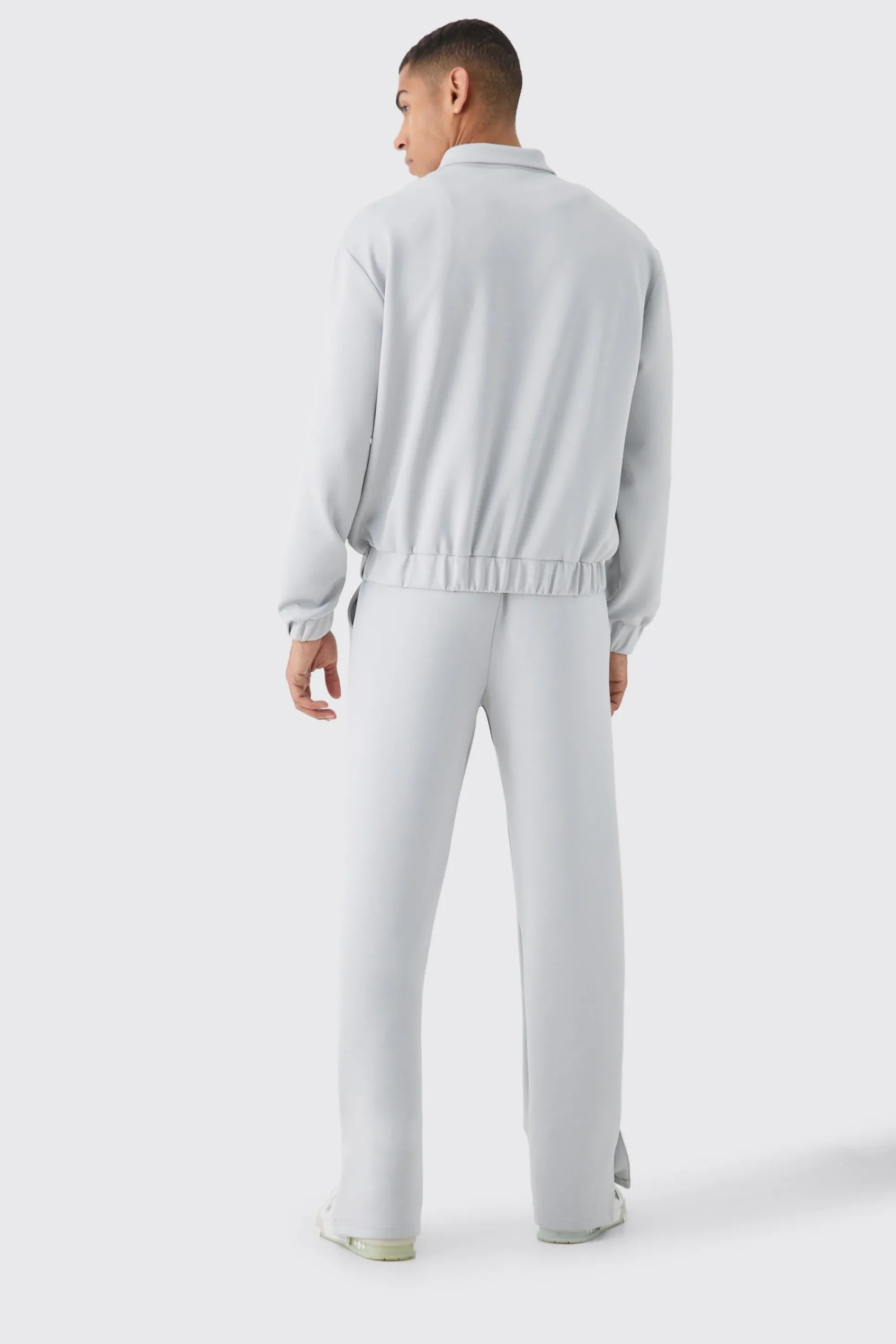 boohooMAN Boxy Scuba Zip Through Embroidered Jacket | UK| Coats & Jackets