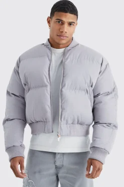 boohooMAN Boxy Sheen Volume Padded Bomber | UK| Coats & Jackets