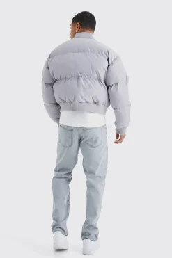 boohooMAN Boxy Sheen Volume Padded Bomber | UK| Coats & Jackets