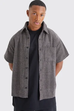 boohooMAN Boxy Short Sleeve Jacquard Shirt | UK| Shirts